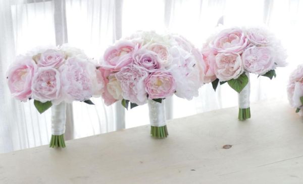 

new custom korean style wedding bouquet pink peony rose bride bridesmaid bouquet7540968