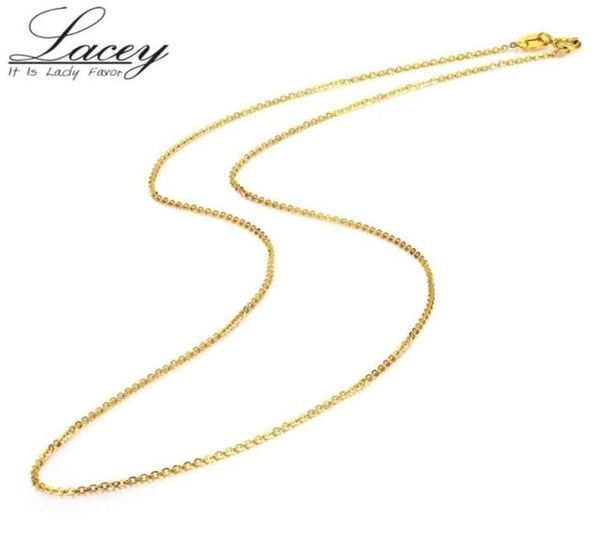 

genuine 18k white yellow gold chain necklace pendant 18 inches au750 jewelry necklace women fine gift216k3886145, Silver