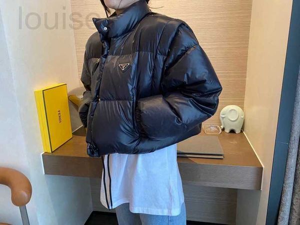 

women's jackets designer pj 23 new style fashion triangle bread suit multiple wearing methods cotton coat ugdo, Black;brown