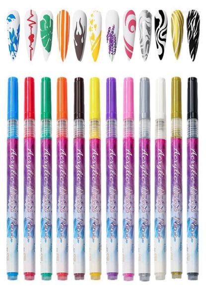

nail art kits 3d pens set 07mm tip 12 colors doodle makeup supply pen kit for flower painting pattern3855381