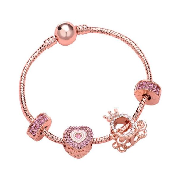 

new charm bracelet for women rose gold color alloy zircon fashion alloy bracelet and bangle gift ordinary jewelry accessories pouc5708082, Golden;silver