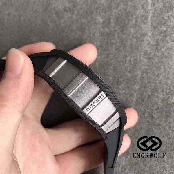 

richa mill engrwolf rm69 watchs series automatic timing mechanical black tape men s watchs, Slivery;black