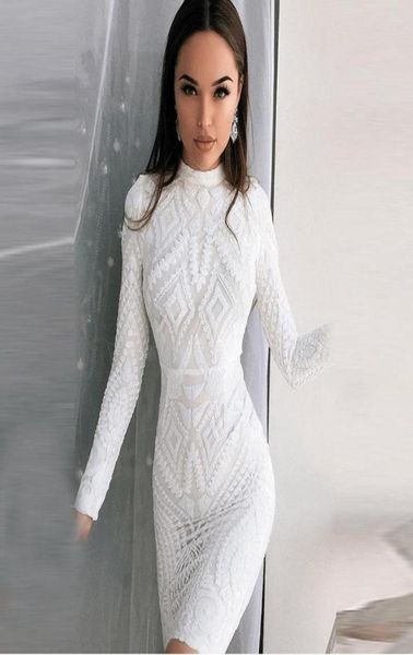 

party dresses yidingzs long sleeve dress white sequin evening elegant bodycon with champagne lining1472994, White;black