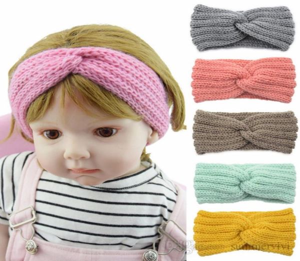 

baby knitting headbands girls cross bind tie crochet headband kids princess hair bands winter children keep warm hairs accessories9077573, Slivery;white