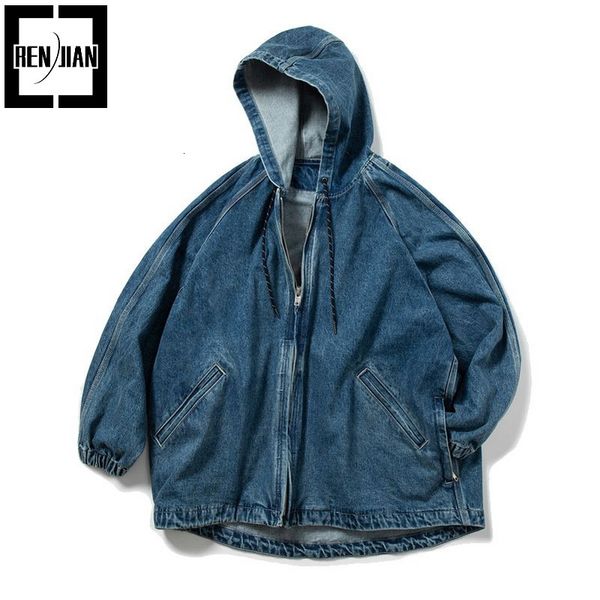 

mens jackets fashion oversized hip hop denim jacket loost fit cardigan jeans coat outerwear washed 230810, Black;brown