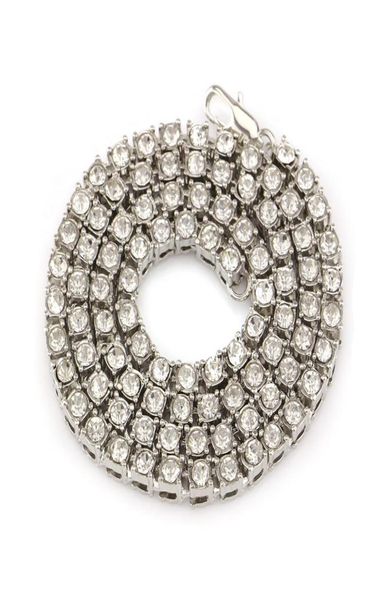 

fashiondiamonds necklace for men trendy rapper graduated jewelry 20inch 24inch 30inch three colors golden silver gun black6842496, Black