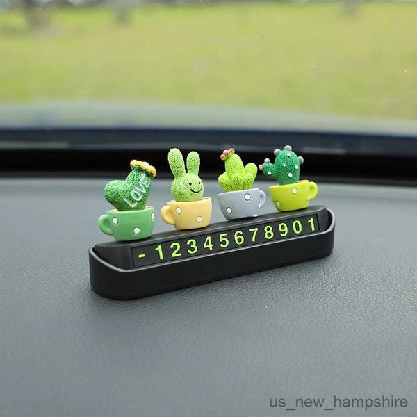 

decorations car telephone number plate interior anime decor cute cactus ornaments auto fragrance hidden temporary parking card accessories r
