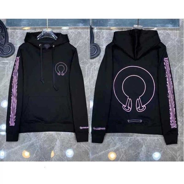 

buy classic fashion mens zipper ch hoodies designer horseshoe sanskrit cross print pullover hooded sweatshirts sweater25bvg, Black