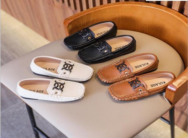 

children shoes boys girls casual shoe kids leather sneakers boys girls boat shoes slip on soft casual flats shoes9784390, Black;red