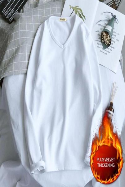 

men039s sweaters new vneck warm half turtleneck velvet bottom shirt71199797050231, White;black