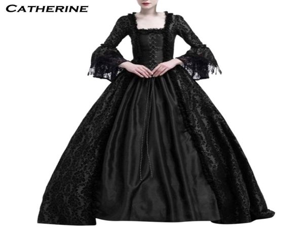 

black gothic victorian dress period renaissance rococo belle prom gowns theatre clothing costume dresses plus size1345482, Black;gray