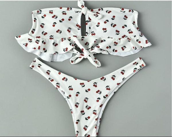 

women039s swimwear cherry cute swim set women summer kawaii print bikini pink white clothes1083197, White;black
