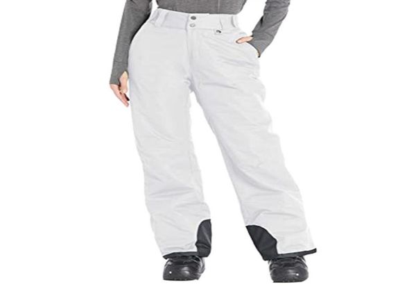 

men039s pants outdoor waterproof ski trousers fleece warm insulated snow overalls solid color pocket for women9580062, Black