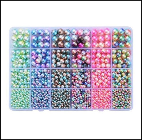 

other loose beads jewelry colorf acrylic round imitation faux pearls string no hole 410mm mixed color for craft diy jew dhvxa4416595