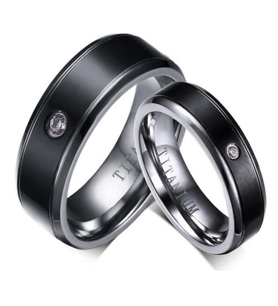 

his her matching set black polishing titanium steel wedding band rings smooth finish anniversary gift6079675, Silver