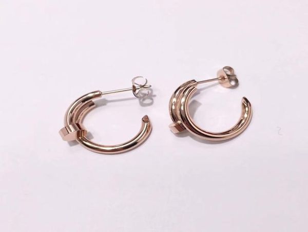 

fashion stainless steel jewelry nail earrings rose gold earrings 4252972, Golden;silver