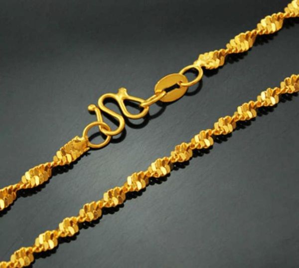 

necklaces chains 2m doublelayer wave chain plated torsion double wave chain necklace clavicle chain 2mm 50cm44551268965532, Silver