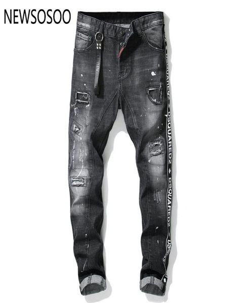 

european american style mens jeans luxury men straight denim trousers zipper patchwork slim black jeans for men4068391, Blue