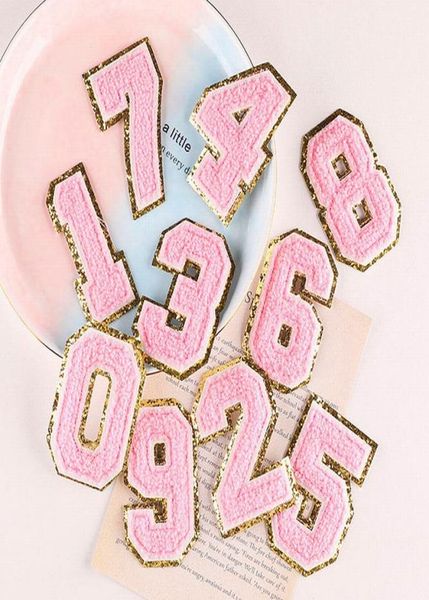 

sewing notions double layers numbers towel patches sewing or iron on for cloth embroidery appliques clothing garment accessories b6710265, Black