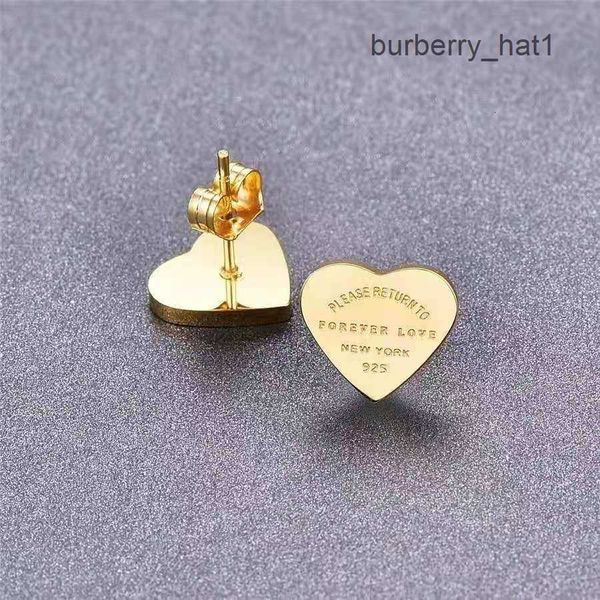 

earings stud luxury earrings designer earrings diamond earrings heart-shaped earrings titanium steel ear studs women engagement earrings, Golden;silver