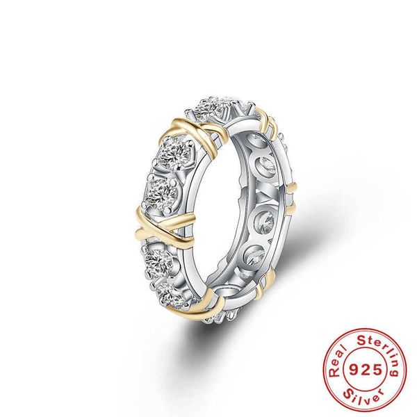 

925 sterling silver rings gold separation inlaid zircon for women glamour jewelry engagement wedding gifts