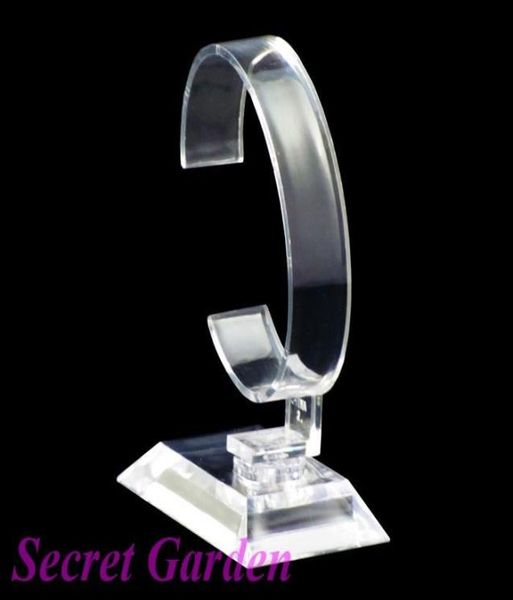 

whole 15 clear view plastic watch display stand holder t11085291282, Black;white