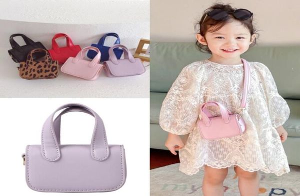 

winter retro children handbag girls leopard bags mini shouler bag small kids totes factory 2106446, Black