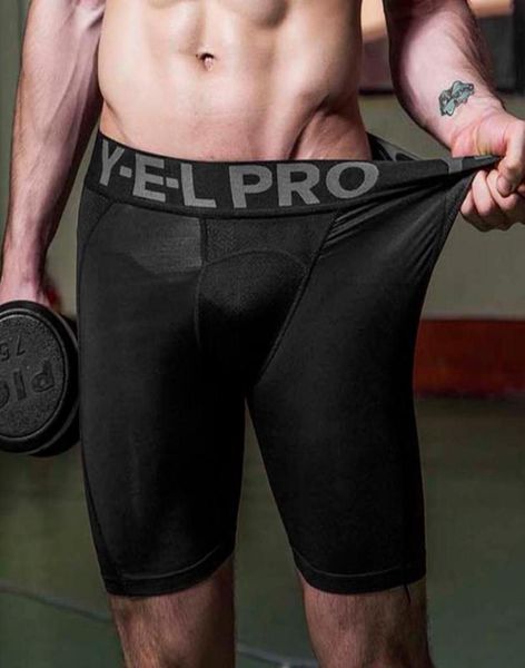 

men quick dry shorts running legging compression running tights gym training fitness sport shorts leggings male underwear summer738128617, Black;blue
