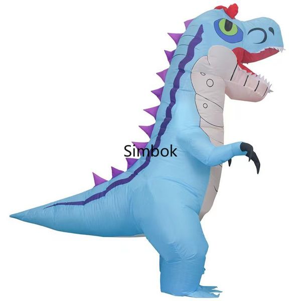 

exotic dragon dinosaur inflatable costume blue station for men women funny show halloween mascot clothes, Black;red