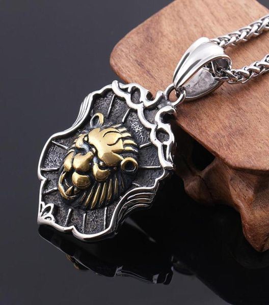 

cool men big lion head pendant necklace animal king gold plated stainless steel pendants including necklaces mp64039447273580675, Silver
