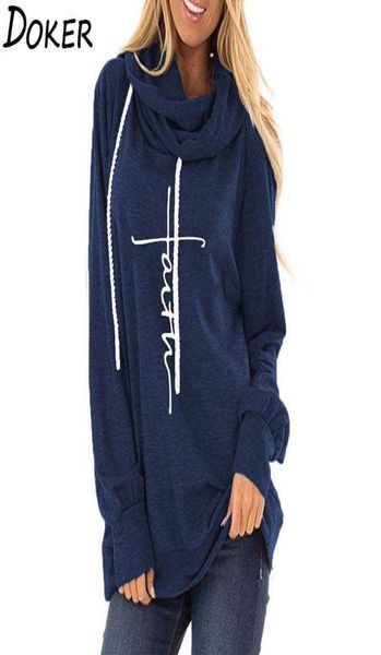 

womens hoodies sweatshirts autumn winter fashion faith print long sleeve oversized ladies pullovers casual hoody femme q09017457225, Black