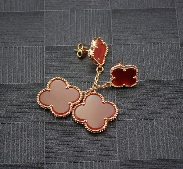 

tassel earring women fourleaf studs woman party rose golden drop earrings8523133