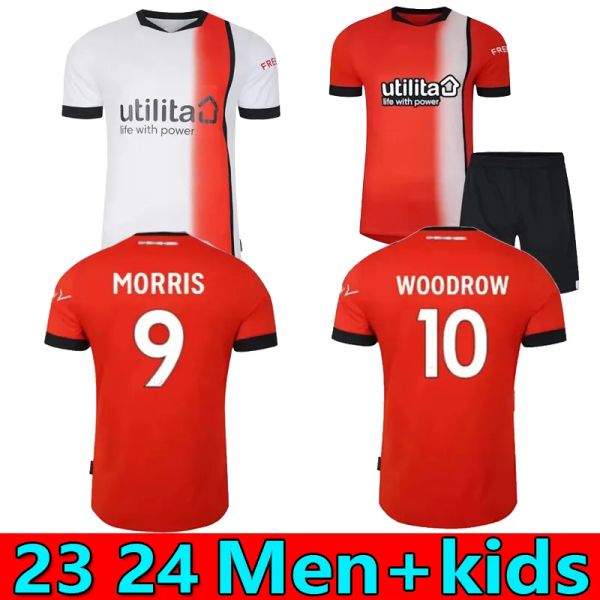 

23 24 luton town soccer jerseys kids kit home away third 3rd training 2023 2024 football shirt fan player version maillot foot morris woodro, Black;yellow