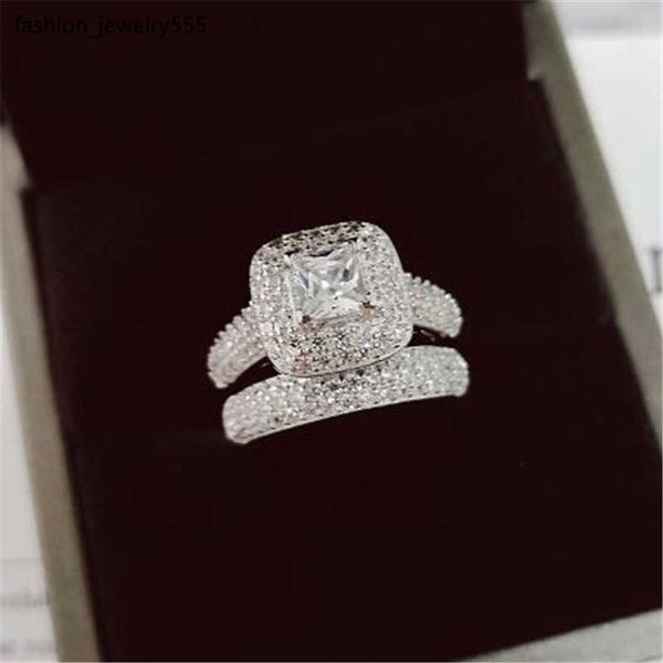 

wedding rings vecalon 188pcs z simulated diamond cz 14kt white gold filled 3-in-1 engagement wedding band ring set for women sz 5-11, Slivery;golden