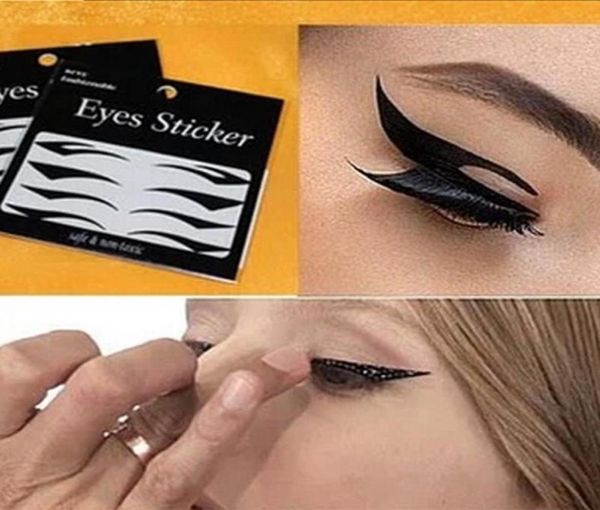 

whole4 pair eyes sticker cat style eyeliner temporary double eyeshadow eyelid tape smoky tattoo eye makeup tools black4905376