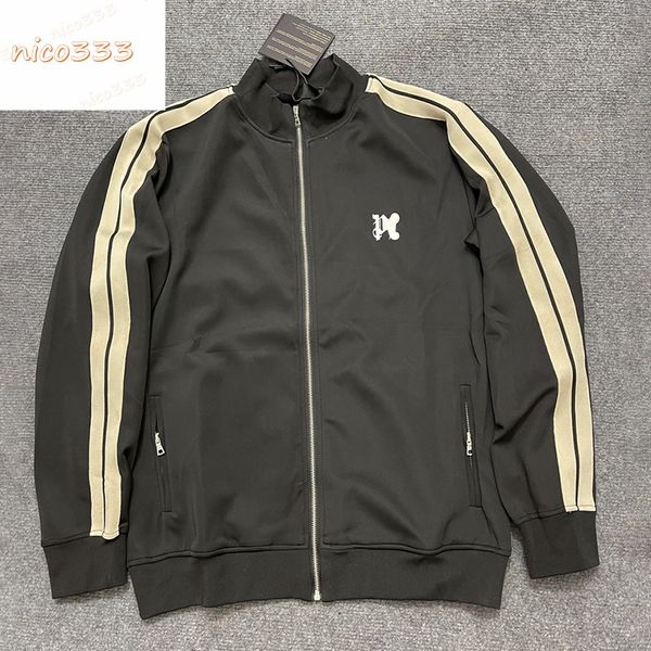 

23ss new upside down letter print side stripe leg zipper loose versatile casual beige black white blue men and women fall tracksuits, Gray