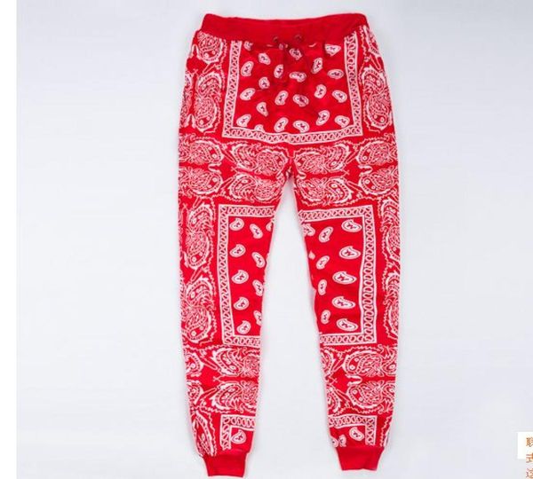 

2017 hip hop jogger sweatpants men039s casual harem pants streetwear cotton joggers red blue bandana pants 920015641168, Black
