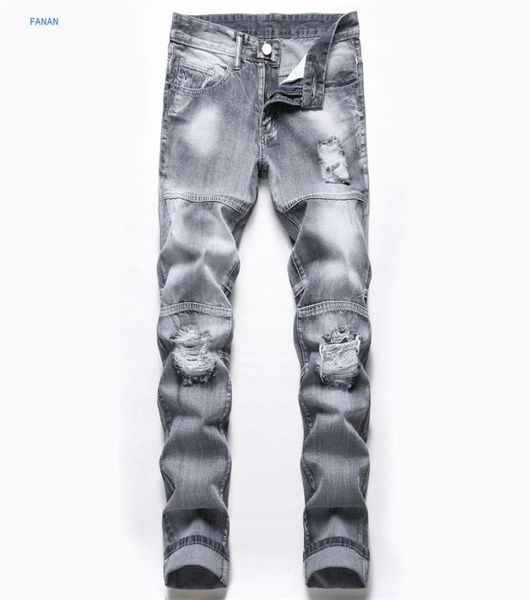 

men039s jeans light grey with holes for men0123456782226275, Blue