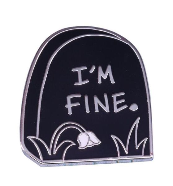 

i039m fine tombstone enamel pin grave brooch flower badge creepy halloween gift dead morbid jewelry hat lapel pins black7767909, Blue