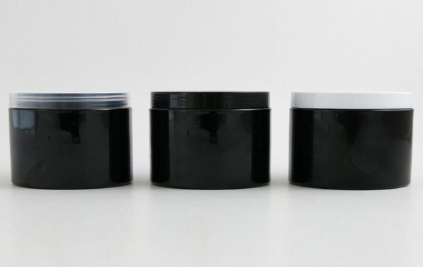 

24 x 250g empty black cosmetic cream containers cream jars 250cc 250ml for cosmetics packaging plastic bottles with plastic cap3237039