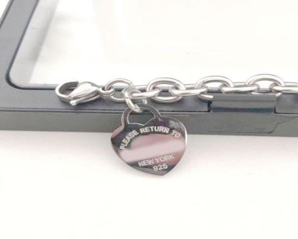 

15mm heart round bracelets women stainless steel couple chain fashion jewelry valentine day christmas gifts girlfriend accessories5421358, Black