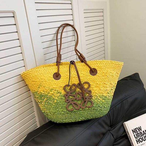 

french straw woven bag for female sen style high beauty designers luo family vegetable basket woven tote bag holiday beach bag