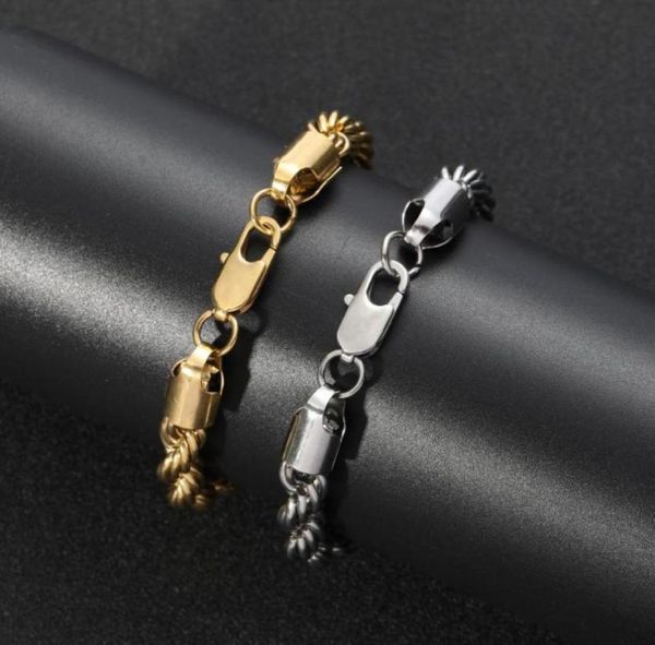 

link chain 8mm 7quot 8quot bling stainless steel rope bracelet hip hop bracelets sb02179305348952395, Black