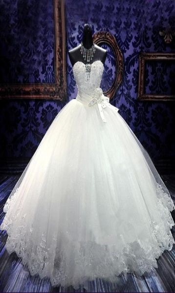 

bridal gowns gorgeous ball gown sweetheart beading flowers floor length charming wedding dress7433693, White