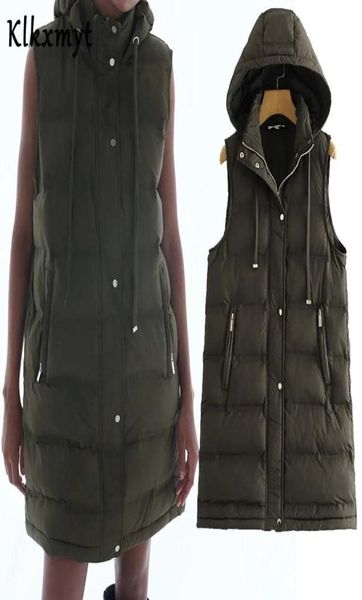 

klkxmyt za autumn winter vest women waistcoat fashion ladies sleeveless pocket parka vest jacket hooded warm long vest coat 2010282564819, Black;white