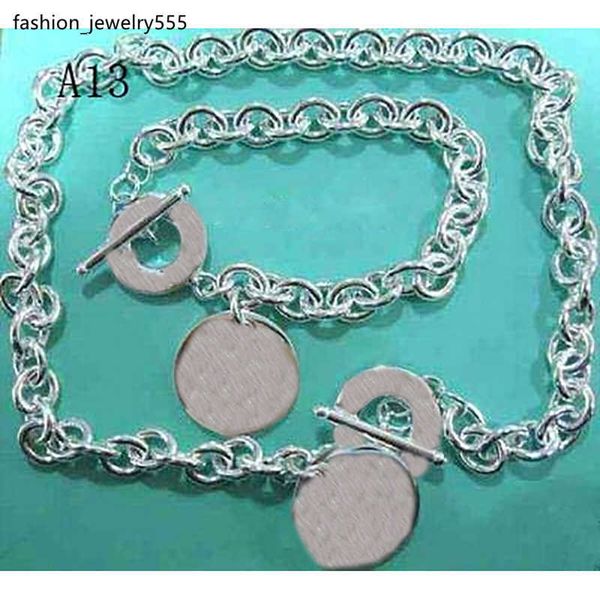 

big love heart necklace bracelet sets silver ot buckle designer mens womens jewelry birthday christmas gift wedding statement pendant bangle