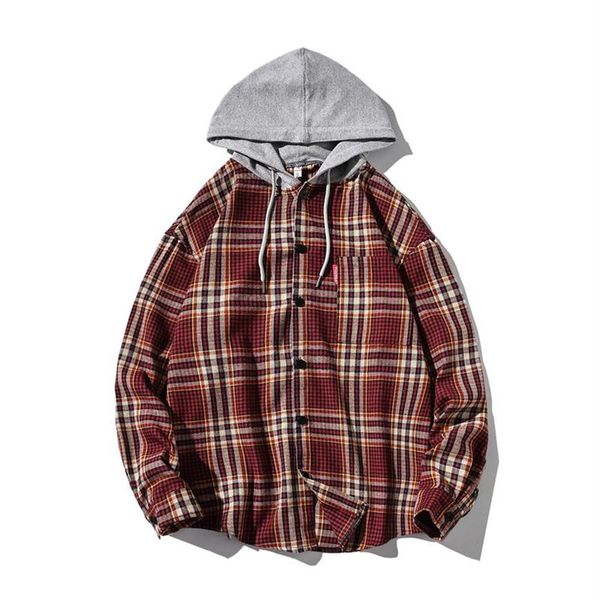 

long sleeve thickening hooded plaid shirt warm winter shirts men plus size oversize thick flannel mens casual clothing ii50cs291z, White;black