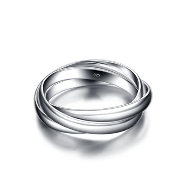 

sterling silver ring fashion 3 ring combinationcontracted solid 925 silver ring size 611 for womanpersonality silver jewelry2716778374440