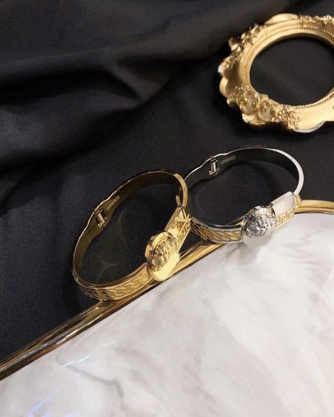 

new style bracelets women bangle luxury designer letter jewelry crystal 18k gold plated 925 silver plated stainless steel wedding 5886308, Black