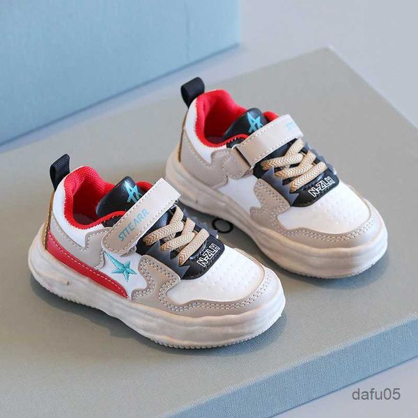 

sneakers children's board shoes 2023 spring boys' sports shoes leather girls' casual shoes soft soles baby shoes r230811, Black;red